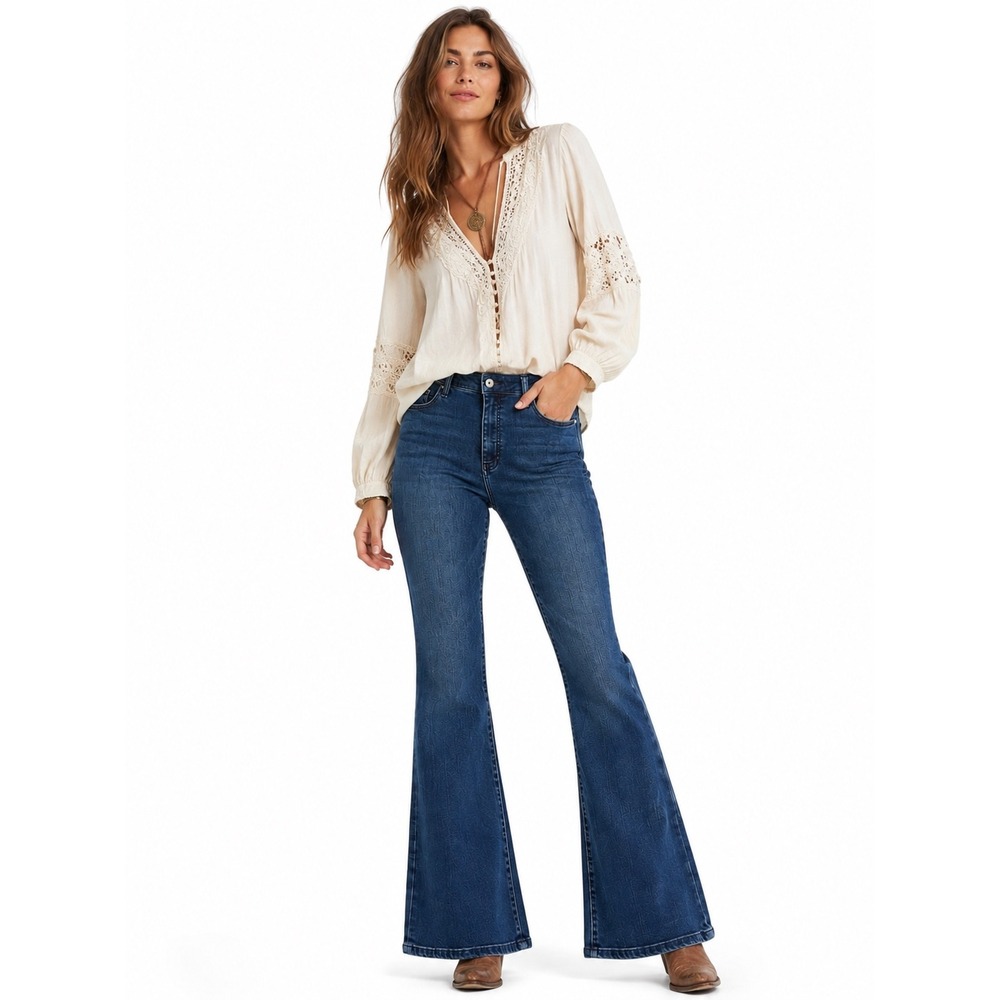 Pilcro and the Letterpress‎ Anthropologie Mid-Rise Bootcut Jeans Dark Wash 31
